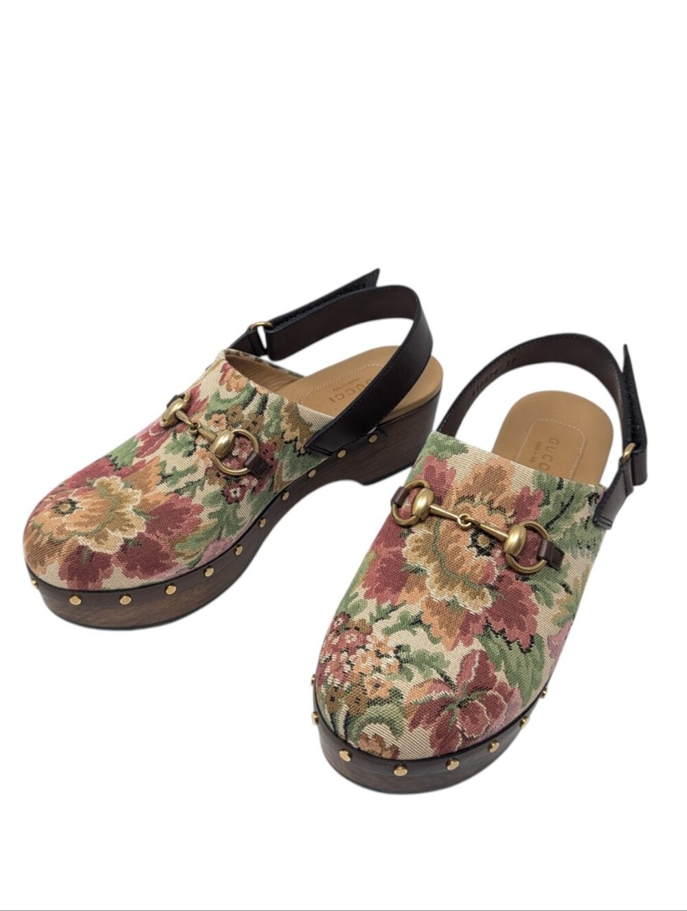 Gucci Rare Floral Amstel Slingback Tapestry Clog Mule Size EU 39 - Picture 2 of 13